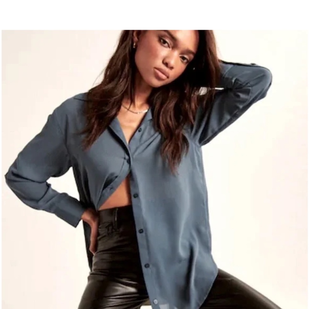 Abercrombie & Fitch Slate Blue Button-Down Shirt